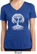 Yoga White Celtic Tree Ladies Moisture Wicking V-neck Shirt