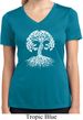 Yoga White Celtic Tree Ladies Moisture Wicking V-neck Shirt