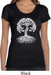 Yoga White Celtic Tree Ladies Scoop Neck Shirt