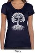 Yoga White Celtic Tree Ladies Scoop Neck Shirt