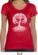 Yoga White Celtic Tree Ladies Scoop Neck Shirt