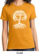 Yoga White Celtic Tree Ladies Shirt