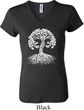 Yoga White Celtic Tree Ladies V-neck Shirt