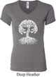 Yoga White Celtic Tree Ladies V-neck Shirt