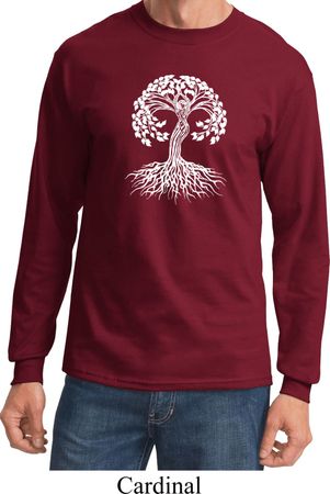 Yoga White Celtic Tree Long Sleeve Shirt