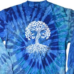 Yoga White Celtic Tree Long Sleeve Tie Dye Shirt Yoga White Celtic Tree Long Sleeve Tie Dye Shirt