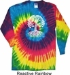 Yoga White Celtic Tree Long Sleeve Tie Dye Shirt