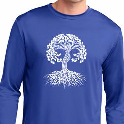 Yoga White Celtic Tree Mens Dry Wicking Long Sleeve Shirt Yoga White Celtic Tree Mens Dry Wicking Long Sleeve Shirt