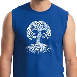 Yoga White Celtic Tree Mens Muscle Shirt Yoga White Celtic Tree Mens Muscle Shirt