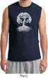Yoga White Celtic Tree Mens Muscle Shirt