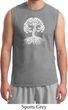 Yoga White Celtic Tree Mens Muscle Shirt