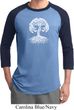 Yoga White Celtic Tree Mens Raglan Shirt
