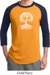 Yoga White Celtic Tree Mens Raglan Shirt
