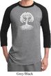 Yoga White Celtic Tree Mens Raglan Shirt