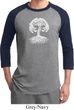 Yoga White Celtic Tree Mens Raglan Shirt
