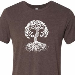 Yoga White Celtic Tree Mens Tri Blend Crewneck Shirt Yoga White Celtic Tree Mens Tri Blend Crewneck Shirt