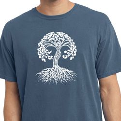 Yoga White Celtic Tree Pigment Dyed Shirt Yoga White Celtic Tree Pigment Dyed Shirt