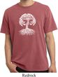 Yoga White Celtic Tree Pigment Dyed Shirt