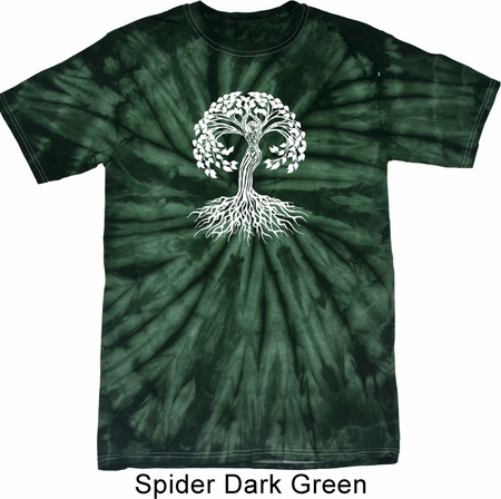 Yoga White Celtic Tree Spider Tie Dye Shirt