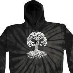 Yoga White Celtic Tree Tie Dye Hoodie Yoga White Celtic Tree Tie Dye Hoodie