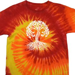 Yoga White Celtic Tree Tie Dye Shirt Yoga White Celtic Tree Tie Dye Shirt