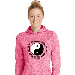 Yoga Ying Yang Trigrams Ladies Dry Wicking Hoodie