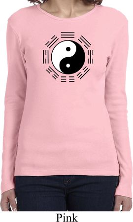 Yoga Ying Yang Trigrams Ladies Long Sleeve Shirt
