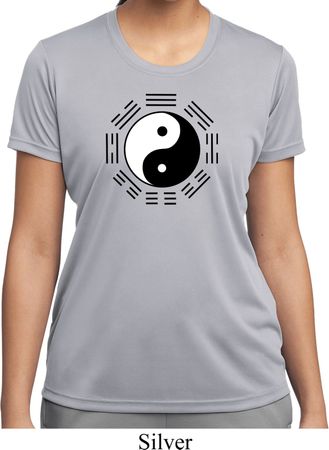 Yoga Ying Yang Trigrams Ladies Moisture Wicking Shirt