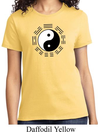 Yoga Ying Yang Trigrams Ladies Shirt