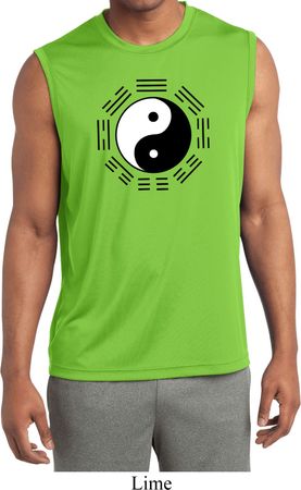 Yoga Ying Yang Trigrams Mens Sleeveless Moisture Wicking Shirt