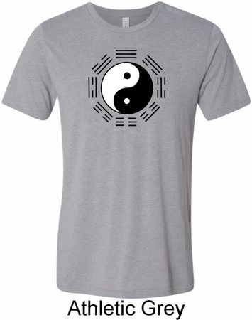 Yoga Ying Yang Trigrams Mens Tri Blend Crewneck Shirt