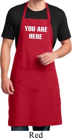 You Are Here Full Length Apron with Pockets