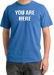 YOU ARE HERE Funny Novelty Adult Pigment Dyed T-Shirt - Medium Blue