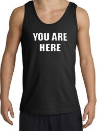 YOU ARE HERE Funny Novelty Adult Tanktop - Black