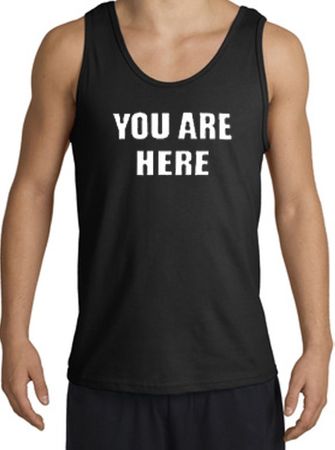 YOU ARE HERE Funny Novelty Adult Tanktop - Black