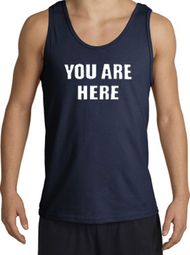 YOU ARE HERE Funny Novelty Adult Tanktop - Navy