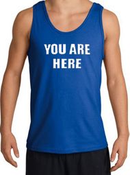 YOU ARE HERE Funny Novelty Adult Tanktop - Royal
