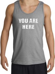 YOU ARE HERE Funny Novelty Adult Tanktop - Sports Grey