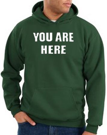 You Are Here Hoodie Dark Green