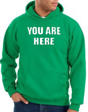 You Are Here Hoodie Kelly Green