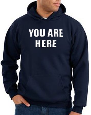 You Are Here Hoodie Navy Hoody