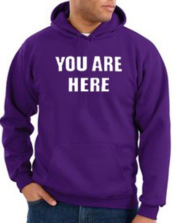You Are Here Hoodie Purple Hoody