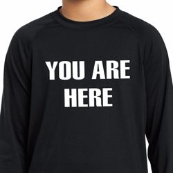 You Are Here Kids Dry Wicking Long Sleeve Shirt