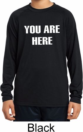 You Are Here Kids Dry Wicking Long Sleeve Shirt