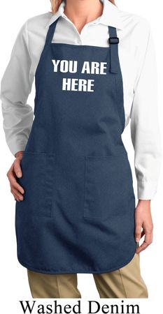 You Are Here Ladies Full Length Apron with Pockets