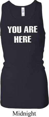You Are Here Ladies Longer Length Racerback Tank Top