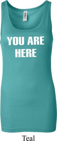 You Are Here Ladies Longer Length Tank Top