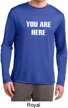 You Are Here Mens Dry Wicking Long Sleeve Shirt