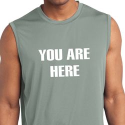 You Are Here Mens Sleeveless Moisture Wicking Shirt You Are Here Mens Sleeveless Moisture Wicking Shirt