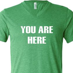 You Are Here Mens Tri Blend V-neck Shirt You Are Here Mens Tri Blend V-neck Shirt